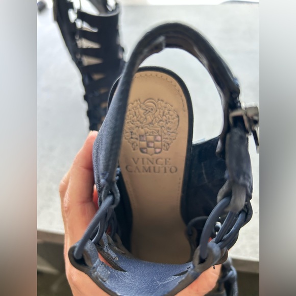 Vince Camuto Navy Suede Heels - Picture 4 of 9